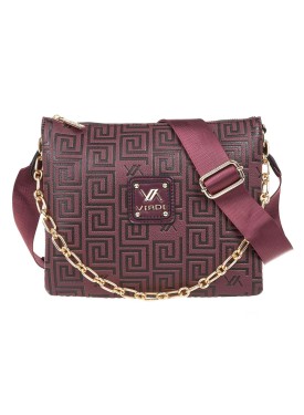 Τσάντα Χιαστί VERDE FASHION 16-7090 burgundy