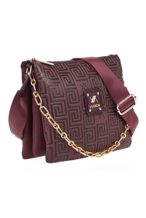 Τσάντα Χιαστί VERDE FASHION 16-7090 burgundy