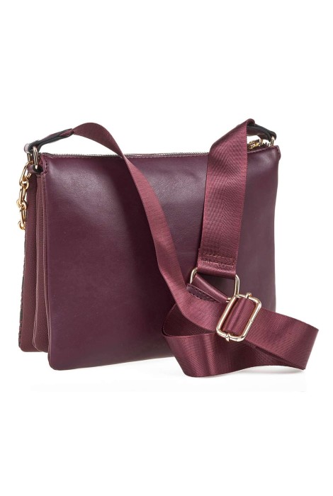 Τσάντα Χιαστί VERDE FASHION 16-7090 burgundy