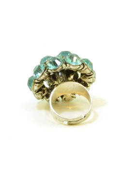 Ring with stones in light blue colour