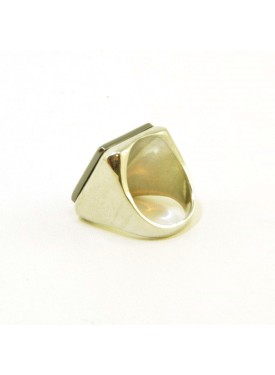 Ring with grey backround and white stones