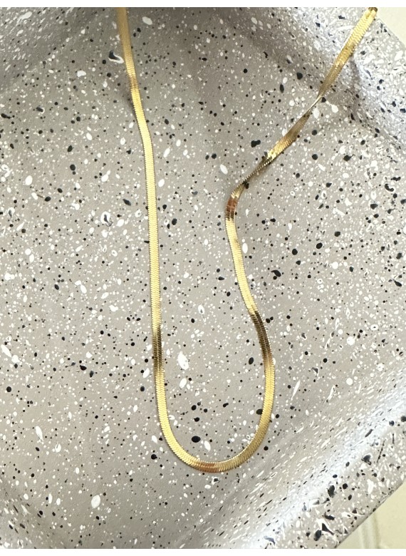 Ατσάλινο Κολιέ gold snake chain 32-108