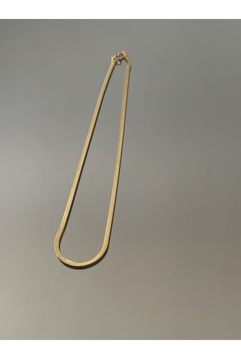 Ατσάλινο Κολιέ gold snake chain 32-108