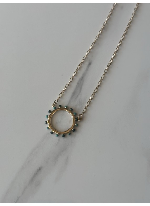 Stainless steel necklace 32-124 green