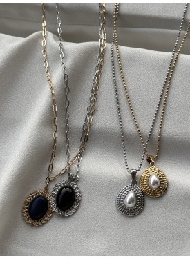 Stainless steel necklace 32-128