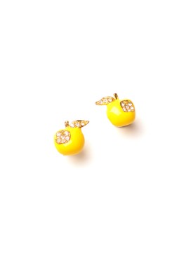 Καρφωτά σκουλαρίκια με μήλο 33-064  yellow