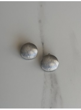 stainless steel clip earrings 33-208 silver