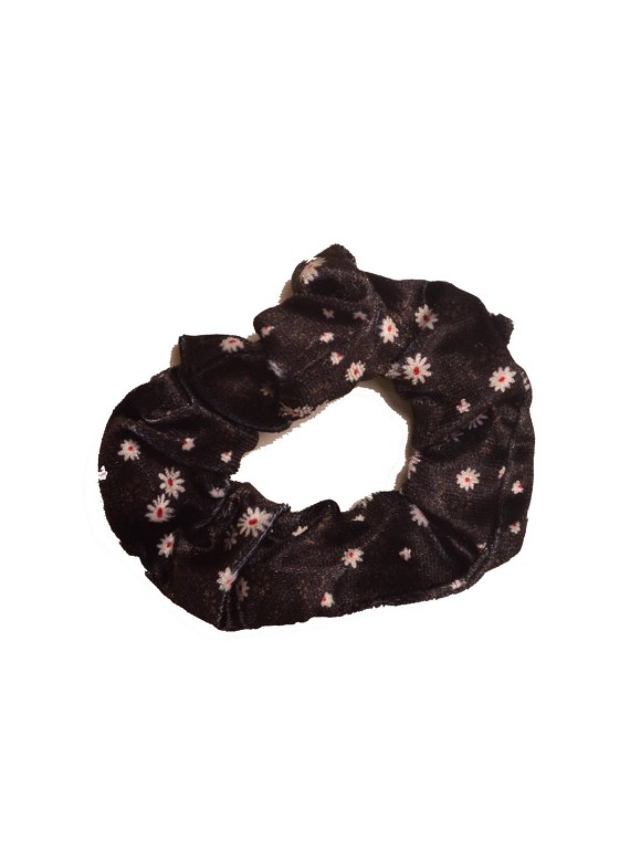 Scrunchie με λουλούδια 34-098 black