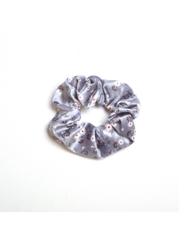 Scrunchie με λουλούδια 34-098 silver