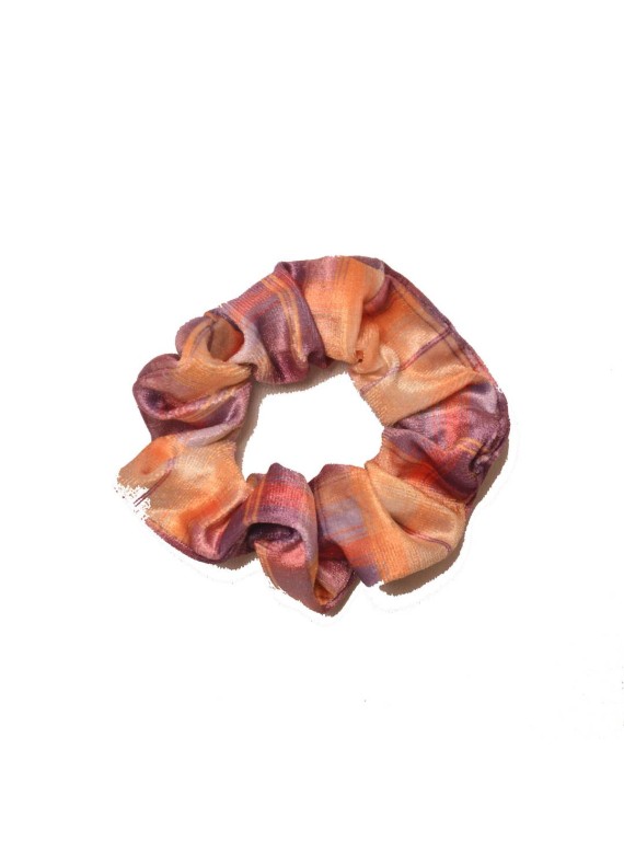 Scrunchie καρώ 34-099 orange