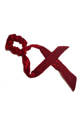 Scrunchie βελούδινο με κορδέλα 34-100 red