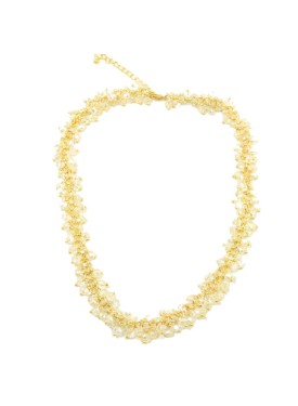 Necklace in gold colour and transparent small balls